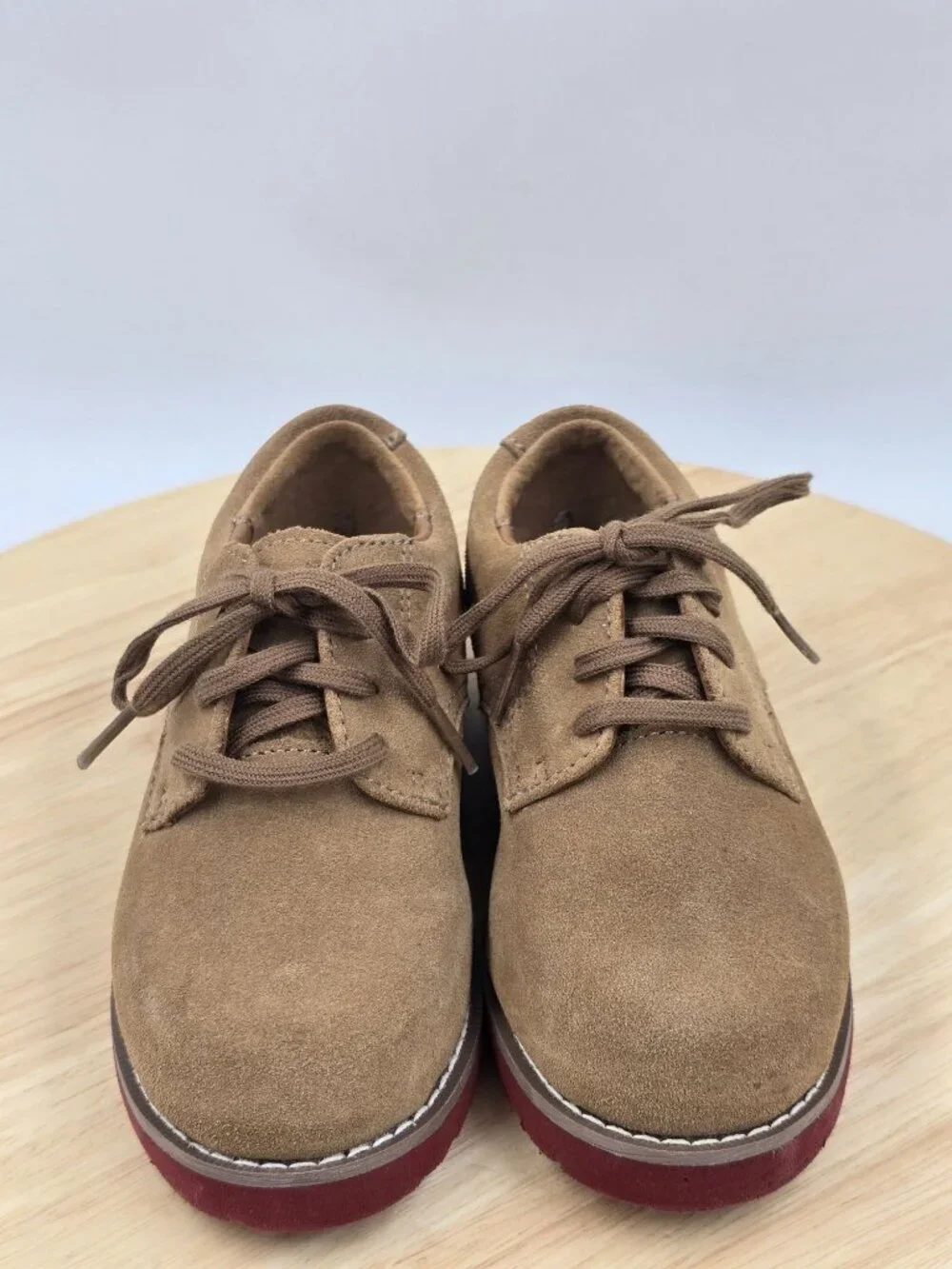 Sperry Top Sider Tevin Toddler Boys US Size 10W Brown Suede Oxford Shoes Leather